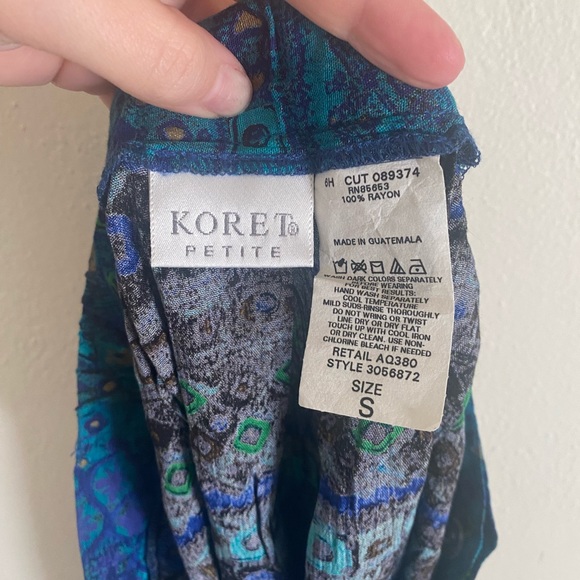 Vintage Koret Petite Midi Boho Purple, Blue, Green Skirt - Picture 4 of 5